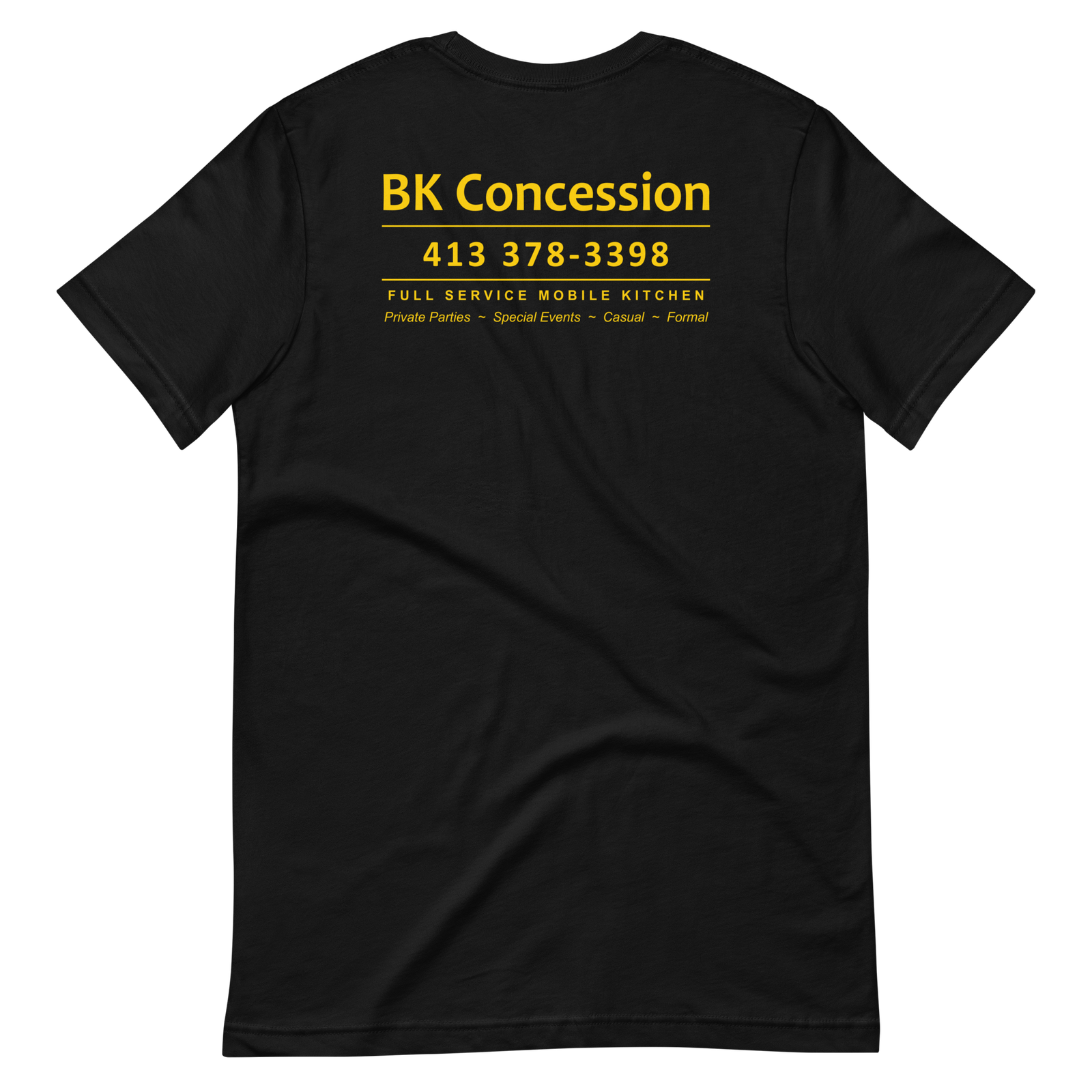 BK Concession staff t-shirt, back.