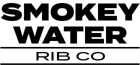 Smokey Water Rib Co bold stacked wordmark.