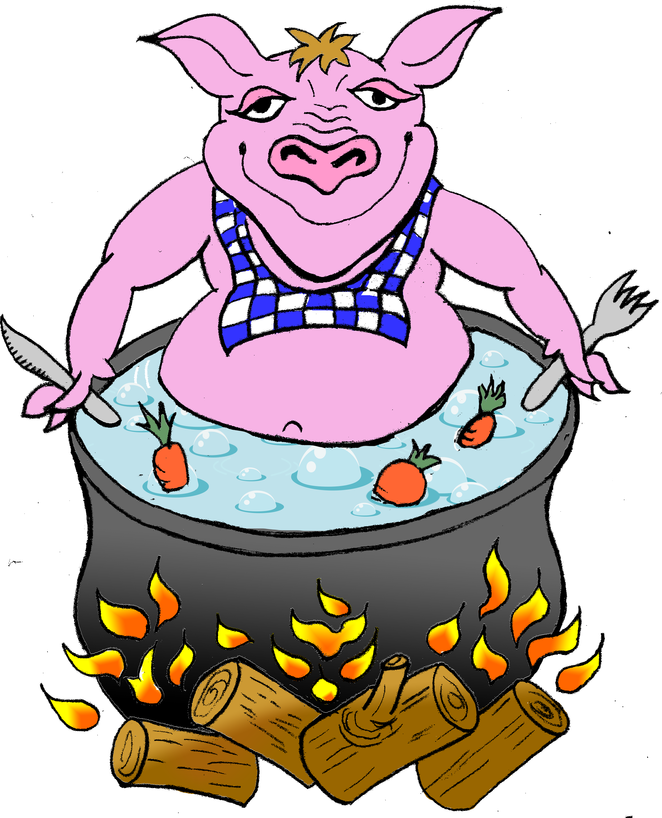 Smokey Water Rib Co pig mascot